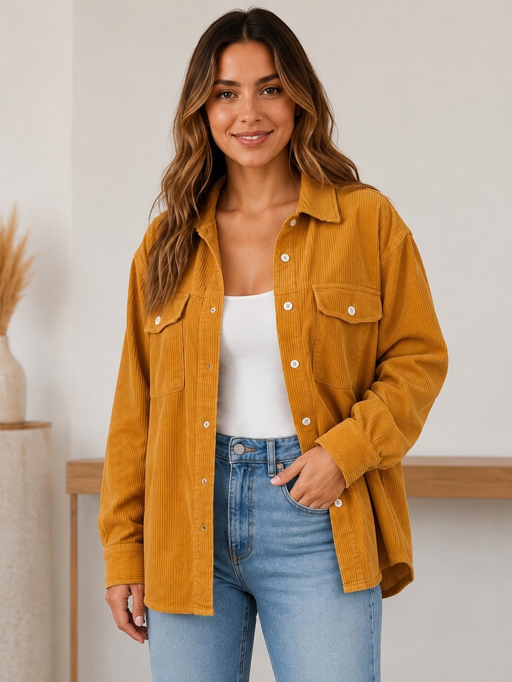 GAP Mustard Corduroy Shirt Jacket (Shacket) | NWT | Size M